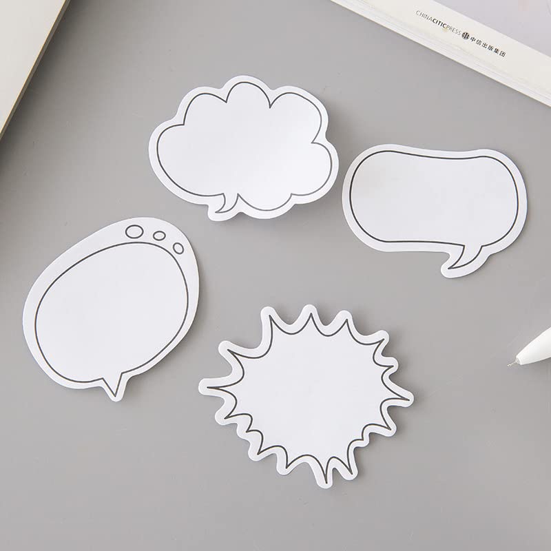BOGZON Fun White Thought Bubble Sticky Notes Thought Cloud Sticker Notes Self-Stick Memo Pads Set for Kids Office - Image 5